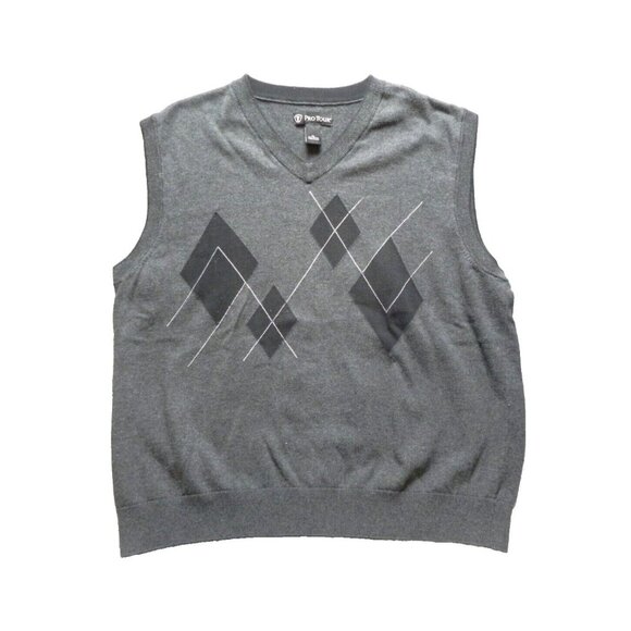 Pro Tour Vest Adult Extra Large Sleeveless Golf Sweater‎ Outdoor Diamond Mens - Picture 1 of 6